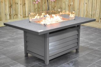 Genua Aluminium Vuurtafel met Spraystoneblad 150 Dark Grey AANBIEDING
