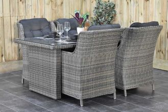 Menorca Tafel 180 met 4 Darwin Dining Tuinstoelen Kobo Grey