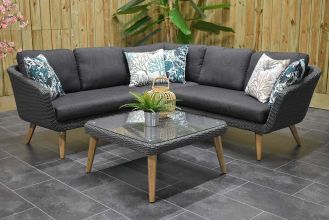 Milano Loungeset Hoekbank Lage Tafel Anthracite