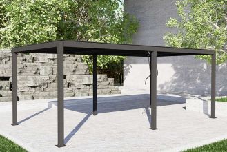 Viole Aluminium Overkapping / Paviljoen 300 x 600 cm Dark Grey WINTER AANBIEDING