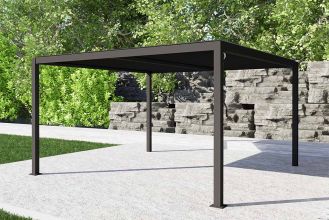 Viole Aluminium Overkapping / Paviljoen 400 x 400 cm Dark Grey WINTER AANBIEDING
