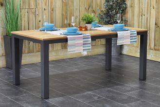 Oxford Aluminium Tafel 180 Teak Dark Grey