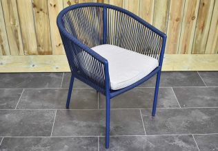 Reims Rope Dining Tuinstoel Stapelbaar Navy Blue SHOWROOMMODEL