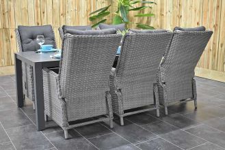 Veneto Tafel 220 Keramischblad met 6 Marling Verstelbare Dining Tuinstoelen Natural Grey WINTER AANBIEDING