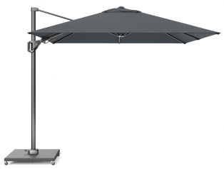 Platinum Voyager T2 2,7 x 2,7 m Zweefparasol  Antraciet Incl. Granietenvoet 90 Kilo en Beschermhoes