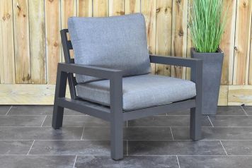 Lounge Tuinstoel Aluminium Bakersfield Dark Grey