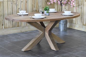 Tuintafel Ovaal Balok 200 Teak Natural