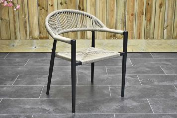 Barge Rope Dining Tuinstoel Stapelbaar Faded Sand B-KEUS