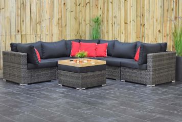 Boston Loungeset Hoekbank Big Corner met Hocker Kobo Grey