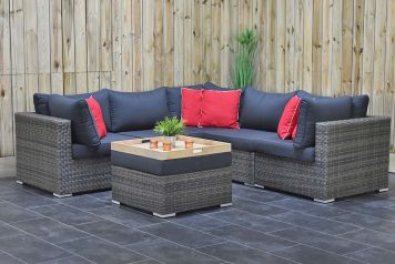 Boston Loungeset Hoekbank met Hocker Kobo Grey