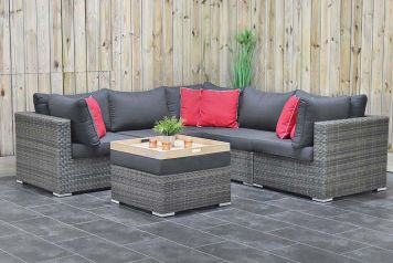 Boston Loungeset Hoekbank met Hocker Kobo Grey