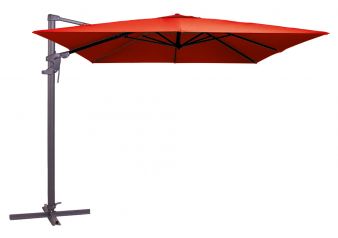 Madison Monaco Flex 2 Zweefparasol 3 x 3 m Brick Red Incl. Kruisvoet en Beschermhoes