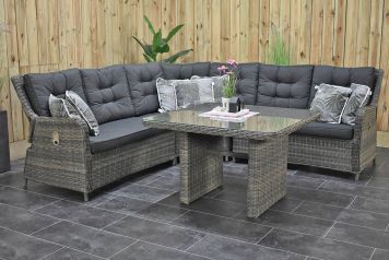 Madrid Verstelbare Loungeset Hoekbank Hoge Tafel Kobo Grey