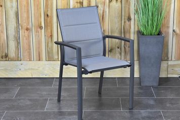 Morena Aluminium Dining Tuinstoel Stapelbaar Dark Grey