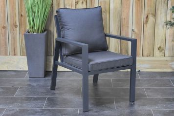 Oxford Aluminium Dining Tuinstoel Dark Grey