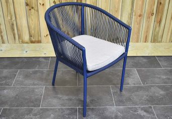 Reims Rope Dining Tuinstoel Stapelbaar Navy Blue