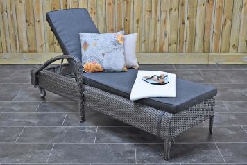 Rhodos Ligbed met Wielen Dark Grey