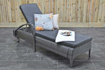 Rhodos Ligbed met Wielen Dark Grey
