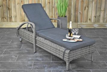 Rhodos Ligbed met Wielen Kobo Grey