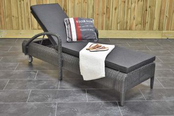 Rhodos Ligbed met Wielen Rock Grey