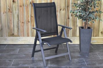 Torino Verstelbare Aluminium Standenstoel Inklapbaar Dark Grey