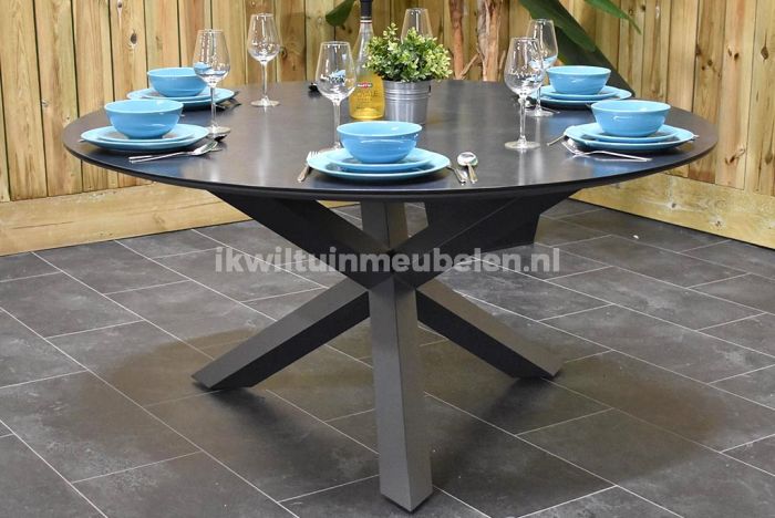 Ziekte wees onder de indruk Weekendtas Tuintafel Rond Firenze 150 Kermamisch Dark Grey