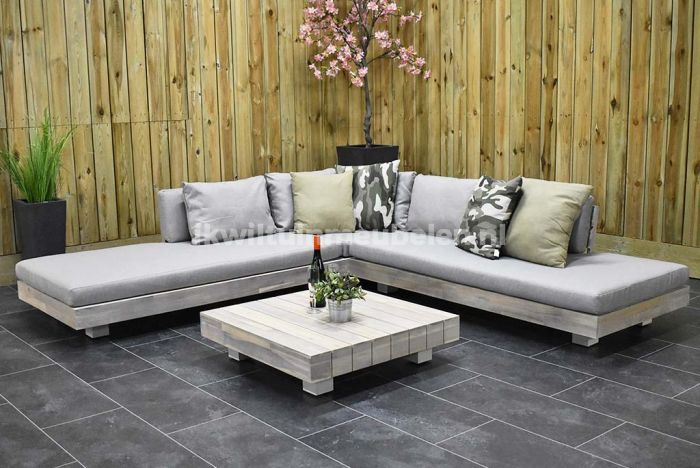 Soldaat Tom Audreath Renaissance Los Angeles Aluminium Loungeset Hoekbank met Lage Tafel Off White