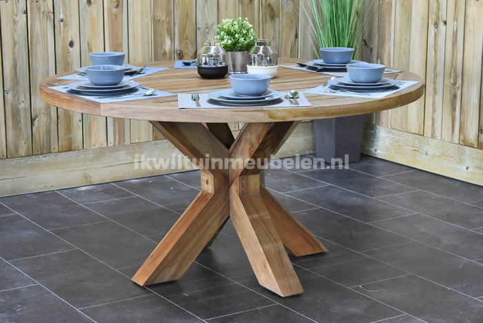 verder Omhoog genoeg Tuintafel Rond Surakarta 180 Teak Natural